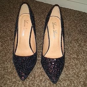 Black sparkly heels